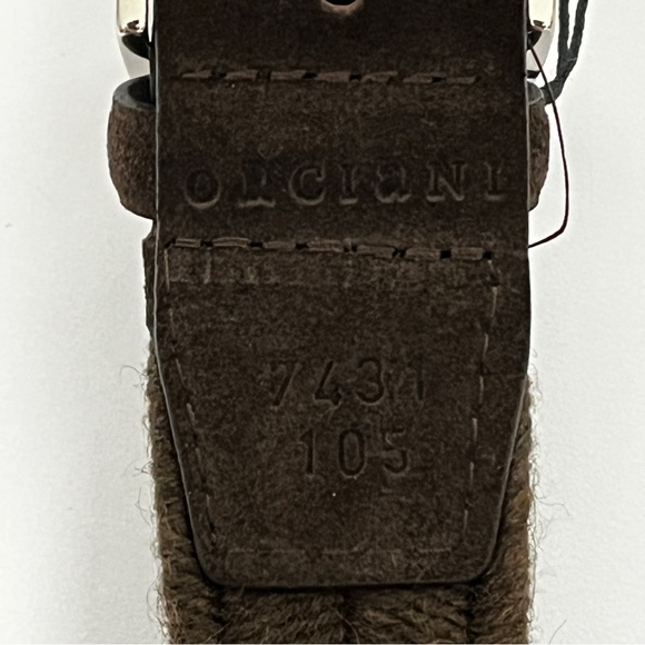 Orciani Brown Elastic Wool and Suede Leather Belt - Picture 3 of 7